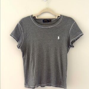 Ralph Lauren Navy and White Striped Short Sleeve Tee size XL (fits like a M-L)